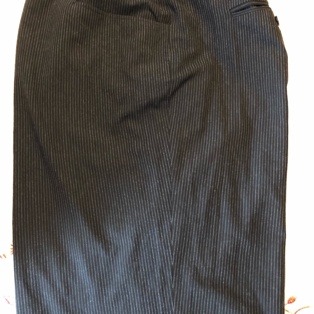Michael Kor’s pinstriped black trousers